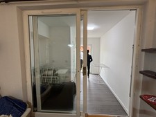 uPVC Sliding Patio Door Set Double Glazed White 2 Panel + Frame & Handle