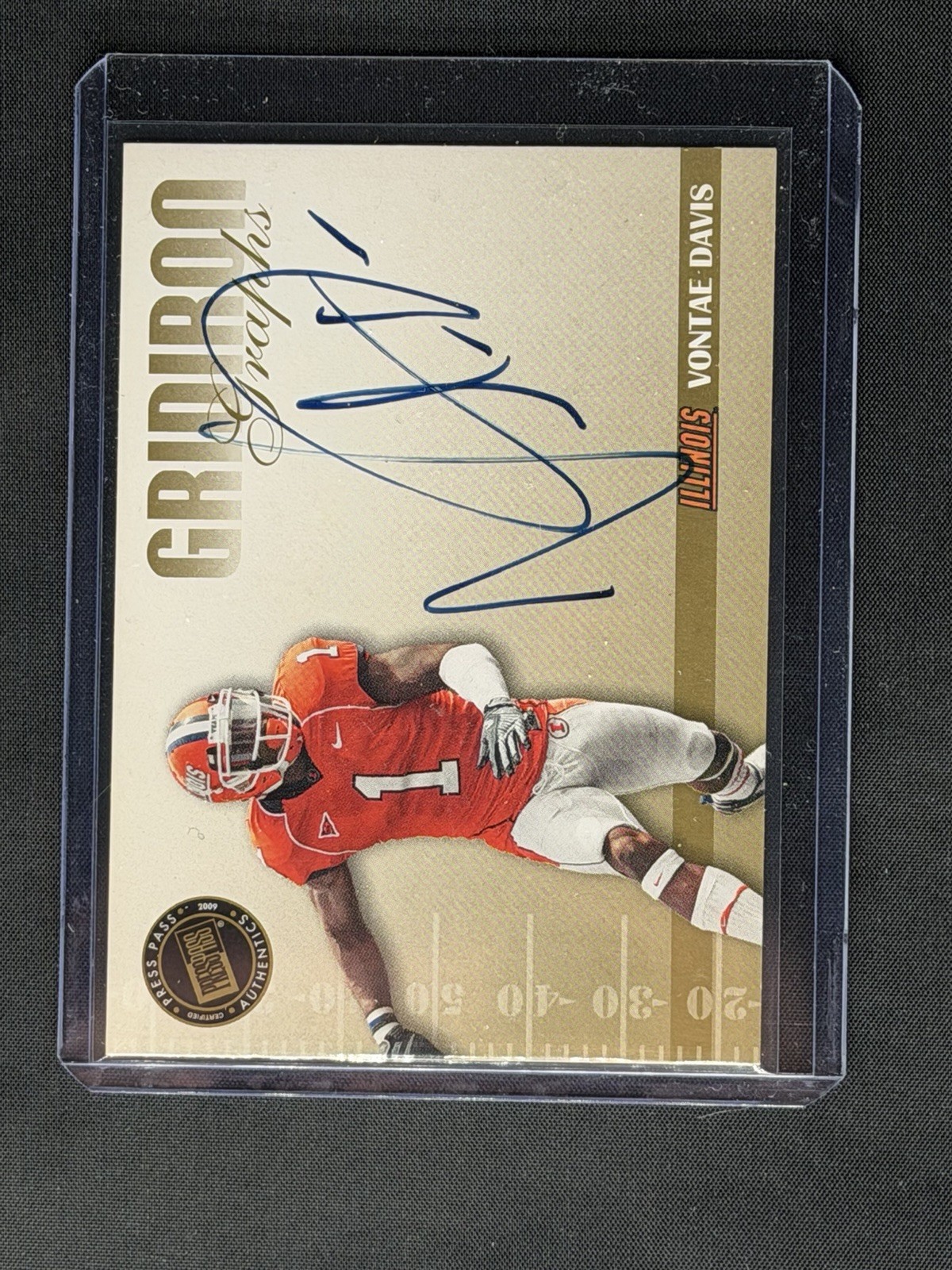 Vontae Davis Press Pass Se Gridiron Graphs Gold #GGVD Base