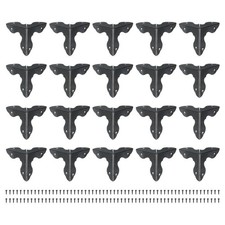 20 Pcs 28mm Furniture Corner Edges Protector with Screws, Black