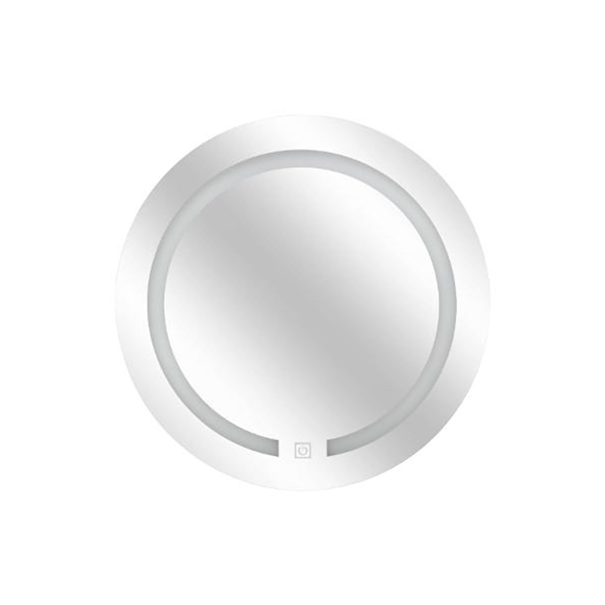 Miroir mural rond LED 45cm tactile en verre transparent pour salle de bain