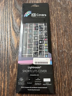 KB Covers- Lightroom Shortcuts Cover for MacBook Pro ( Late 2016+) 13 , 15  w/TB