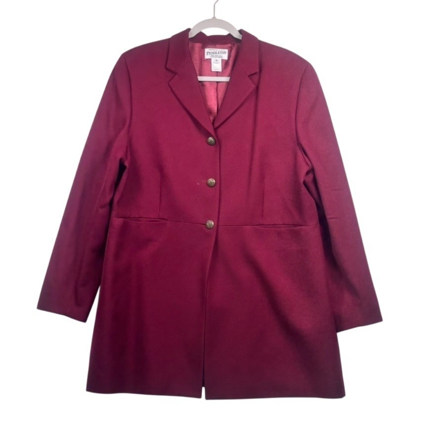 Pendleton 100% Virgin Wool Button Front Blazer Co… - image 1