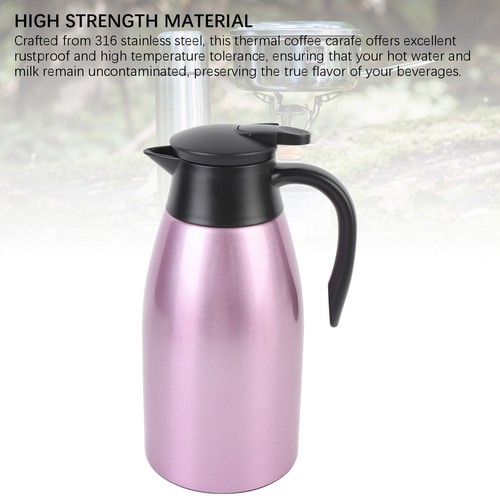 2L Stainless Steel Coffee Carafe SUS Double Wall Insulated Vacuum Hot Water A - Picture 2 of 24