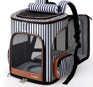Lekereise Sac à Dos pour Chat Expandable, Transporteur pour Animaux de Compagnie pour Chats et Chiens de Petite Taille