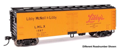 Refrigerador de madera Walthers 910-41316 HO Libby 40' con extremos de acero RTR LMLX #1680 | Zustand: New