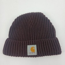 Carhartt Knit Cuffed Beanie Watch Hat Dark Brown Logo Unisex One Size