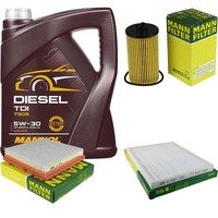 Mann Inspektionspaket Filterset 5L Mannol Diesel TDI 5W-30 FüR Opel Adam