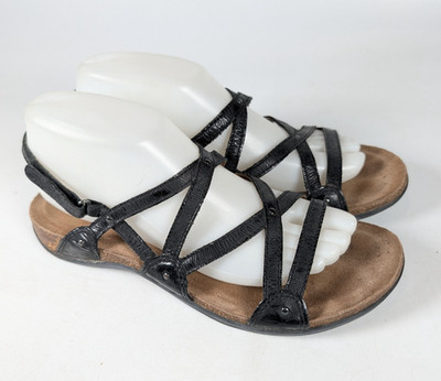 Dansko Jovie Sandals Womens 39 Casual Open Toe Strappy Slingback Black Leather