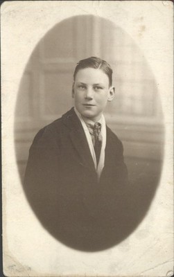 Vintage RPPC Young Man Portrait Photo Postcard Early 1900s Dapper Suit Male