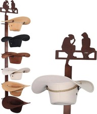 Cowboy Hat Rack Holder for Wall - Wild Western Style Design Hat Organizer with 6