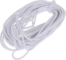 1/8-Inch 3mm White Heavy Stretch Round String Elastic Cord Cut of 10 Yards