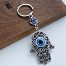 Lucky Eye Fatima Hamsa Hand Keychain Turkish Evil Eye Key Chain Bag Car Keyring