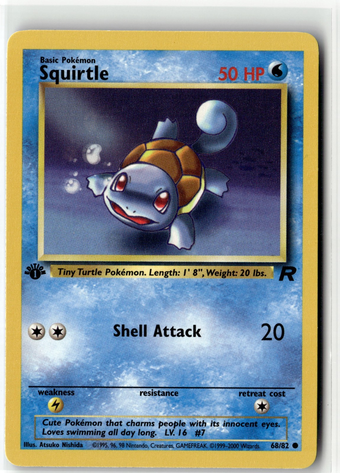 Squirtle Common Team Rocket 68/82 1st Edition NM
