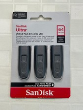 Brand New  - Sandisk Ultra 64GB USB 3.0 Flash Drive  Lot Of 3 SEALED