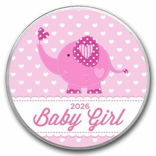 1 oz Silver Colorized Round - APMEX (2026 Baby Girl, Elephant) 104.57 per troy oz