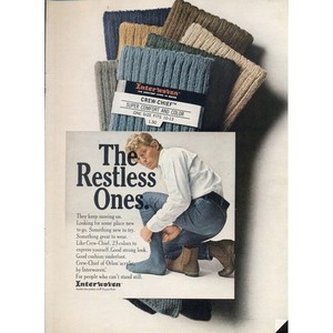 Vintage 1968 Interwoven Crew Chief Socks One Size Fits 10-13 Advertising