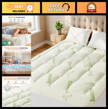 Ultra Soft King Size Mattress Topper - Bamboo Viscose Pillow Top, Cooling Comf