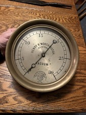 Original Ashcroft Vacuum Gauge Meter Brass St...