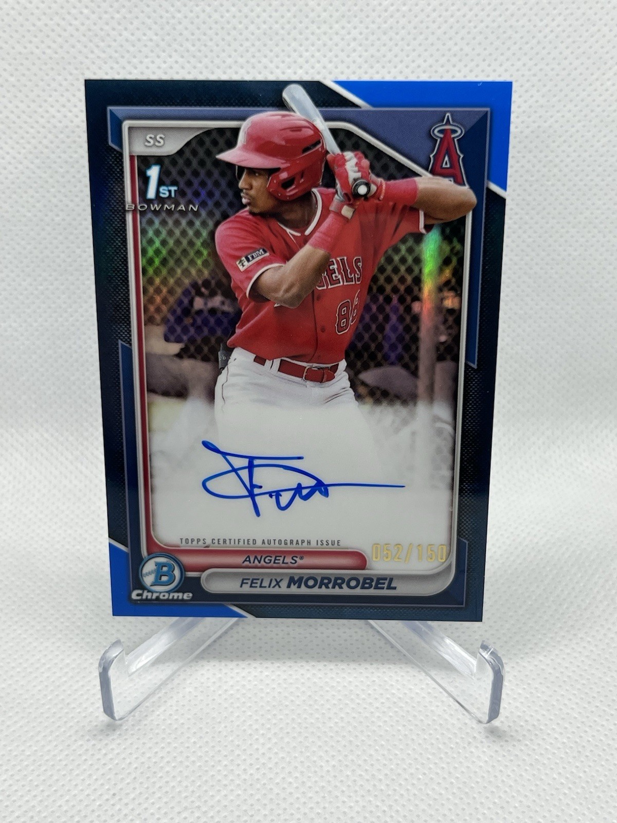 2024 Bowman Chrome Felix Morrobel 1st Bowman True Blue Auto /150 #CPA-FM ANGELS