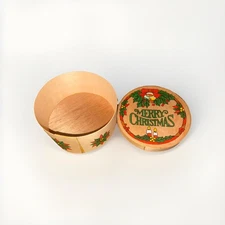 Sm. Vintage Balsa Wood Box - nostalgic - Merry Christmas