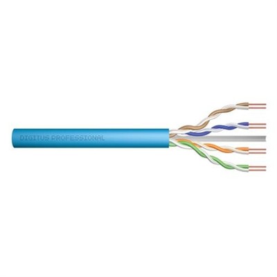 DIGITUS CAT 6A U-UTP Installationskabel 500MHz Eca AWG 23/1 500m Blau Kabel