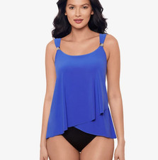 Miraclesuit Womens Delphine Scoop Neck Razzle Dazzle Underwired Tankini Top