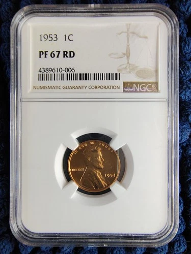 1953 Proof Lincoln Wheat Cent 1C - Philadelphia - NGC PF 67 RD - Mintage 128,800