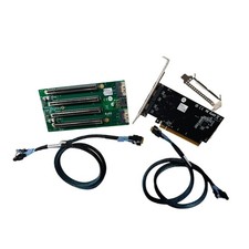 External SFF-8654 SlimSAS To 4Port PCIe X16 X4 X4 4 PCIe 4.0 Adapter  2 Cable