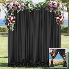 Black Backdrop Curtain Party Halloween Rod Pocket Photo Drapes 5ft x 8ft