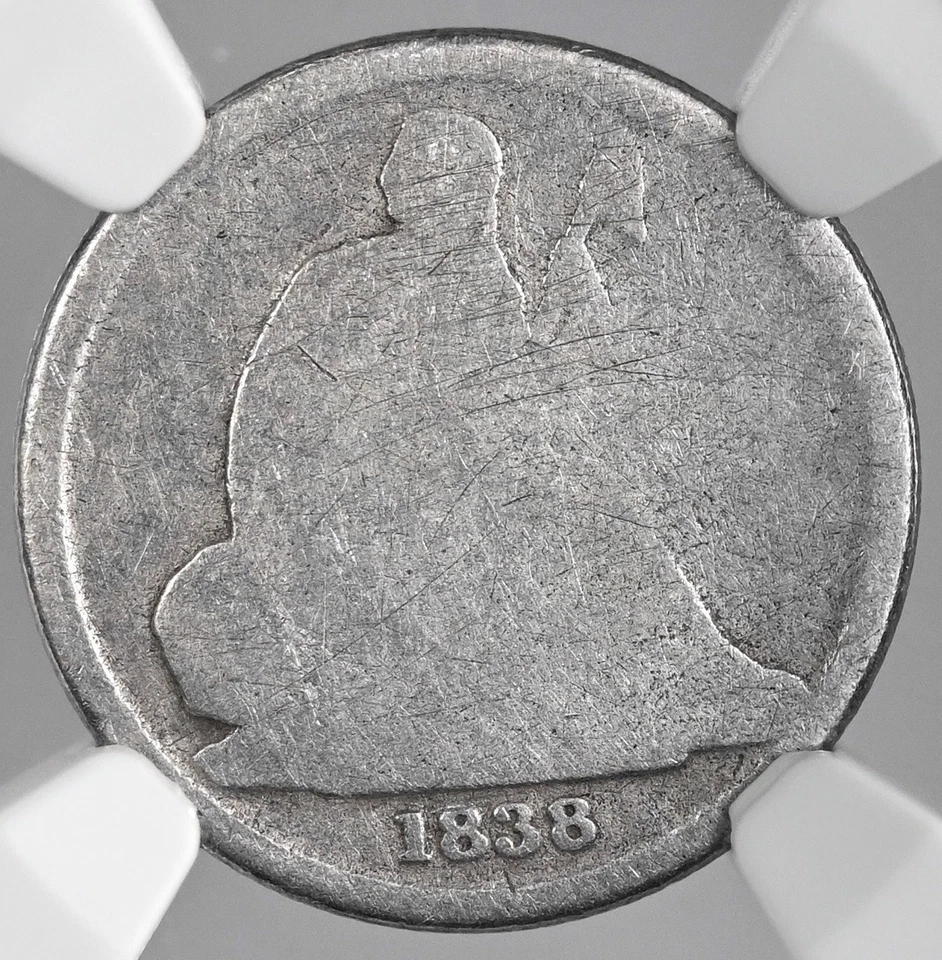 1838-O 10C SEATED LIBERTY DIME NEW ORLEANS NGC AG DETAILS "CLEANED" #8404750-017 - Image 2 of 4