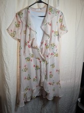 LUSH floral wrap mini PINK BLUSH FLORAL PRINT dress size M