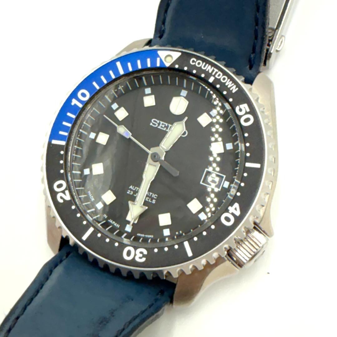 SEIKO 4R35-03B0 Automatic Black Batman Wristwatch Used Tested from Japan image 2