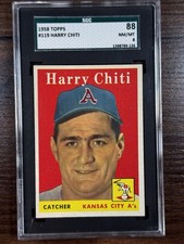 1958 Topps #119 Harry Chiti *A’s* SGC 8
