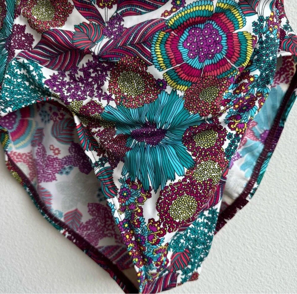 Traje de baño Miraclesuit de un hombro colorido cachemira talla 6 pequeño control de barriga Foto 3 de 4