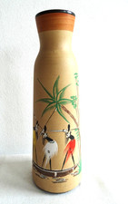 Afrika Keramik Vase Dümler & Breiden Höhr Email handbemalt H 26 cm