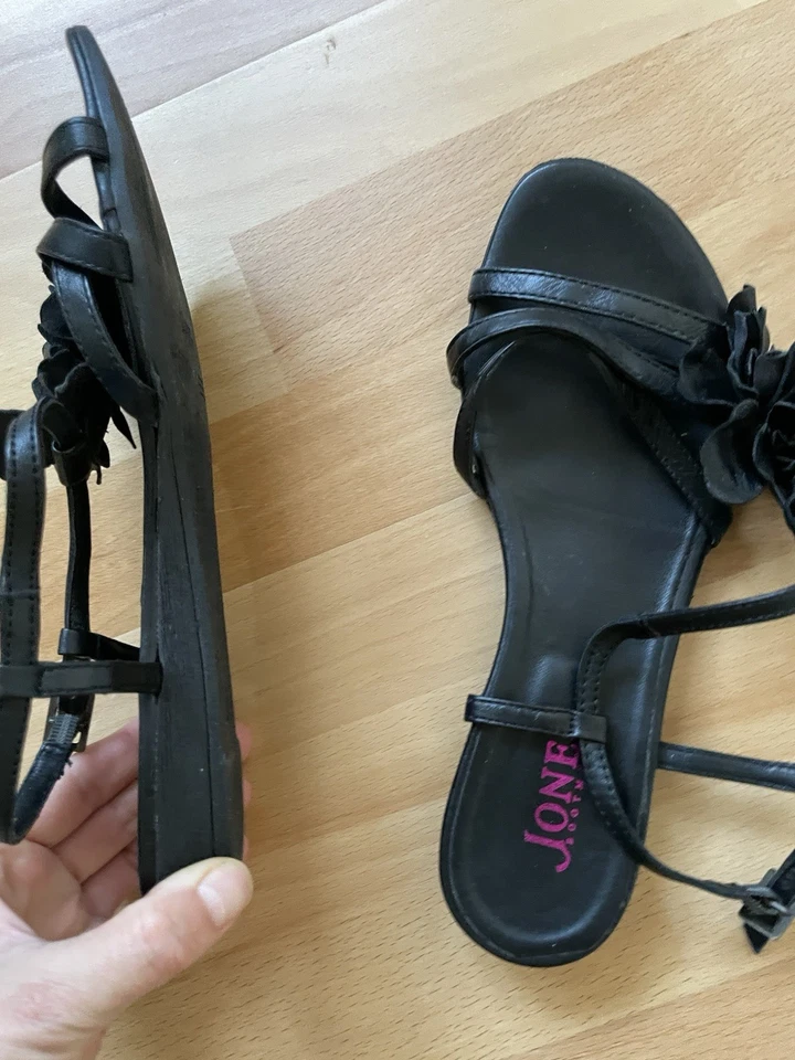 Jones Leather Sandals strappy Flats Floral Arty Comfy Summer size 6 - Image 4 of 4