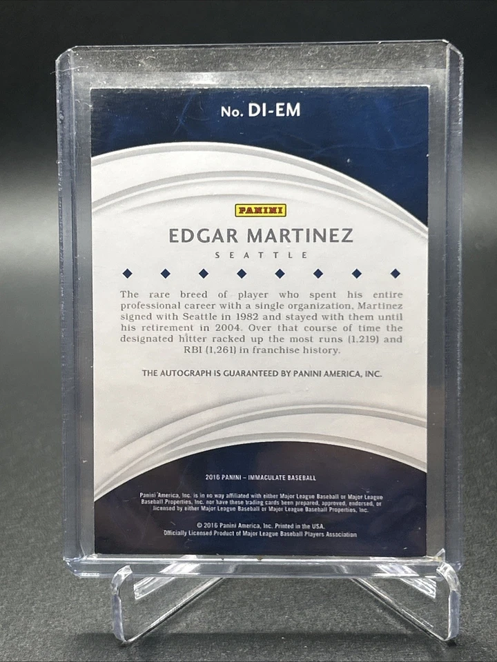 2016 Panini Immaculate Diamond Inscriptions Edgar Martinez Auto /99 DI-EM - Image 2 of 2