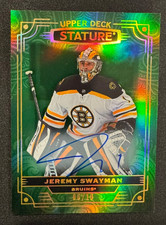 2022-23 UD Stature Jeremy Swayman Auto 06/10 #96 Boston Bruins