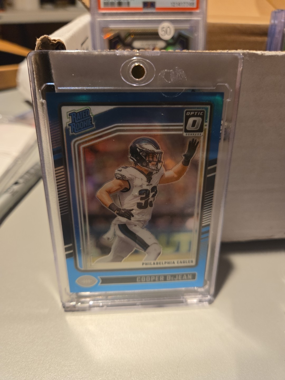 2024 DONRUSS OPTIC 221 COOPER DeJEAN RATED ROOKIE AQUA /299 EAGLES