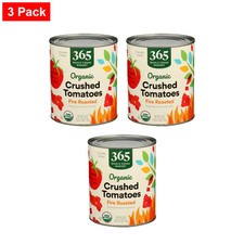 365 By WFM, Organic Crushed Tomatoes, Fire Roasted, 28 Ounce - 3 Pack