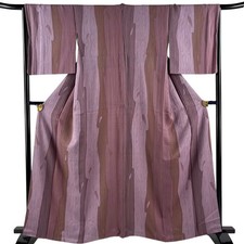 JAPANESE KIMONO KOMON Purple 161cm 5 ft 3 in PURE SILK AA9028