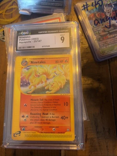CGC 9 Ninetales 25/147 Aquapolis 2002 Reverse Holo Pokémon Card WOTC Mint