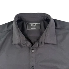BYLT Executive Shirt Mens Medium Black Fit Long Sleeve Button Down Office