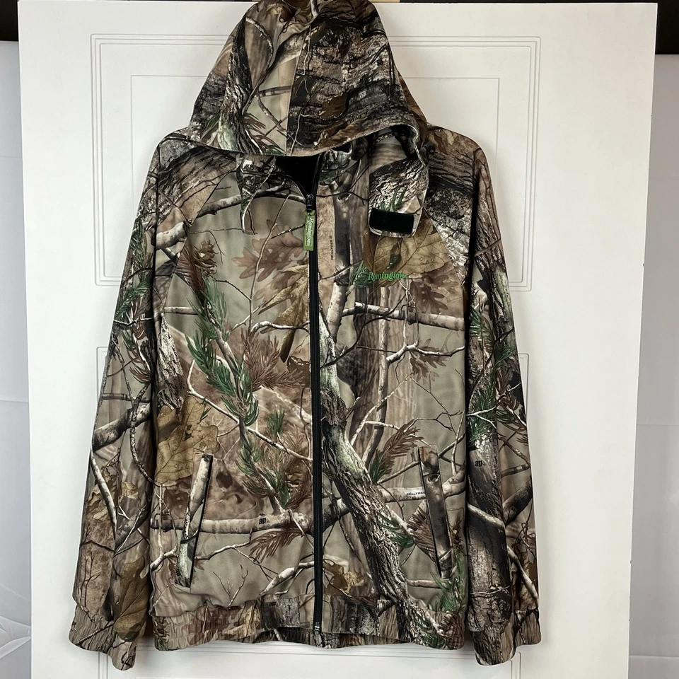 Chaqueta de Caza Remington Realtree Camuflada Para Hombres Cremallera Mediana Madera Dura Camuflaje Capucha Oculta Foto 2 de 4