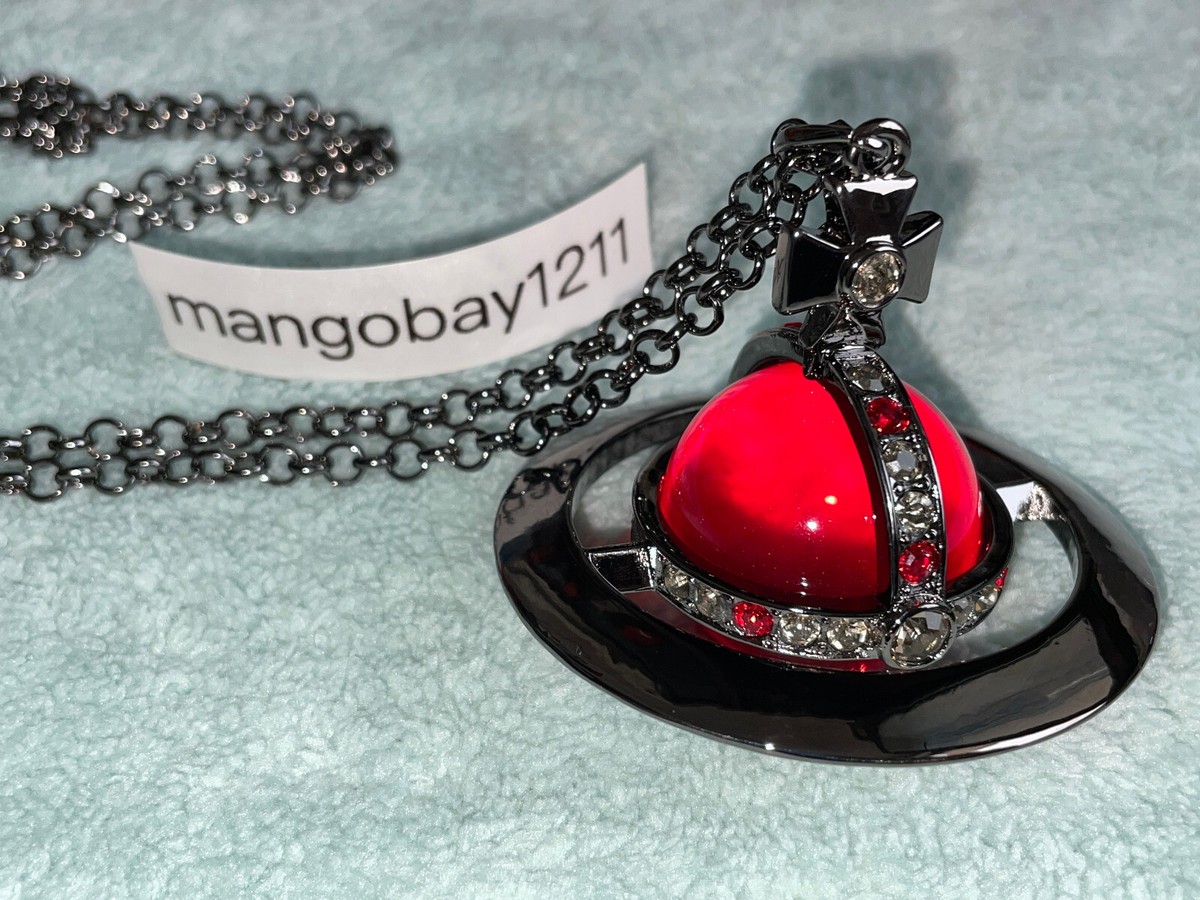 Vivienne Westwood Black Dark Red 3D Giant Orb Pendant Vivienne Westwood Black Dark Red 3D Giant Orb Pendant