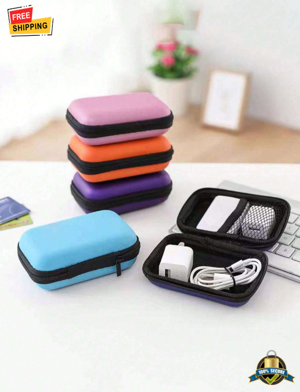 1 pc Portable Zipper Storage Bag for Cables, Chargers & Electronic Accessories