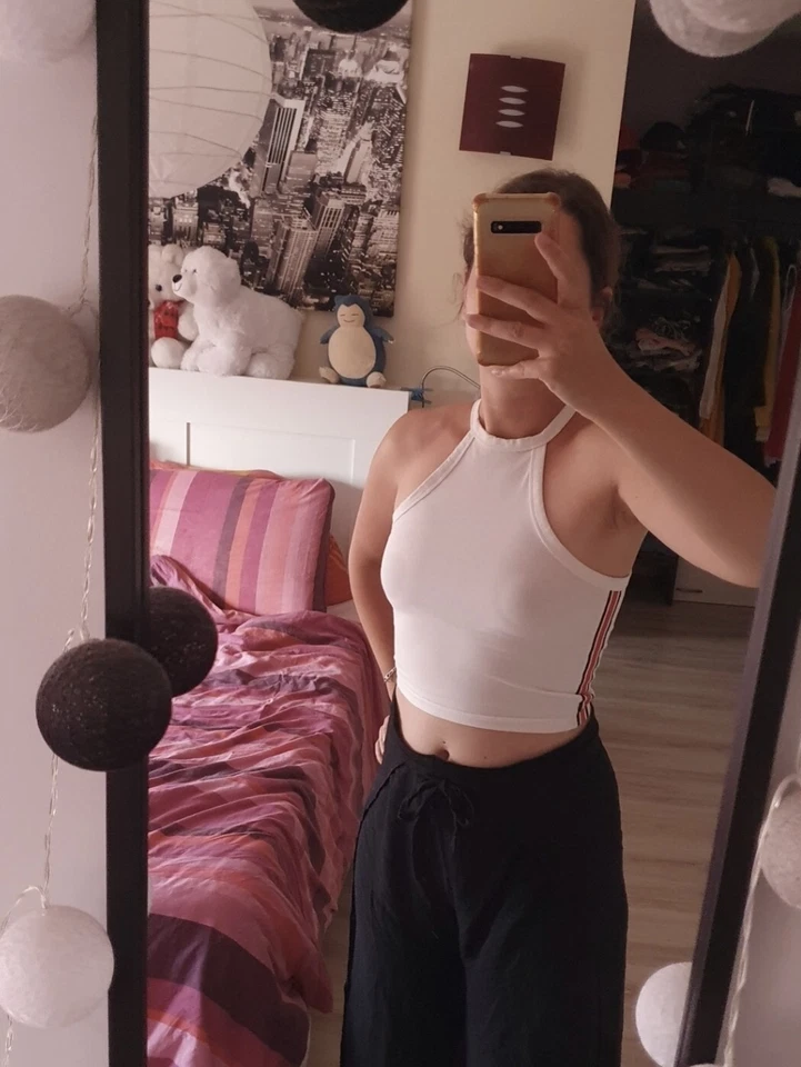 Débardeur Court Croc Top Blanc Pull&Bear XS - Photo 1/1