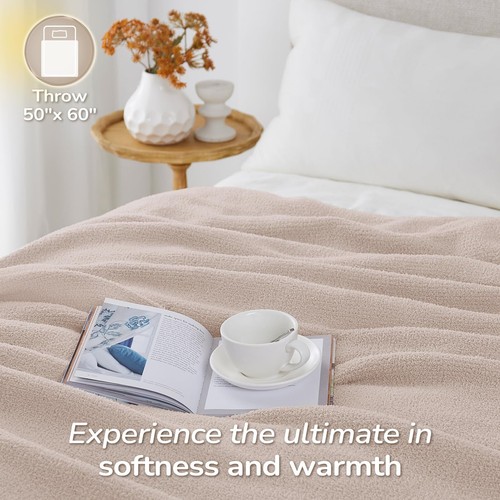 Khaki Throw Blanket for Couch Super Soft Fluffy Blanket Cozy Fuzzy Throw Blan... - Picture 4 of 8