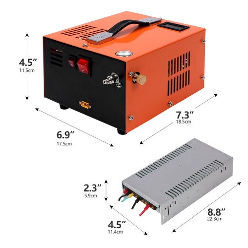 Portable PCP Air Compressor 12V Auto Shut-off PCP Air Rifles 110/220v Compressor - Picture 3 of 15
