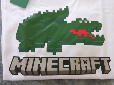 別注 レア 極美品 Lサイズ LACOSTE Minecraft Tシャツ Unisex Lacoste x Minecraft Print Organic Cotton T-Shirt - T